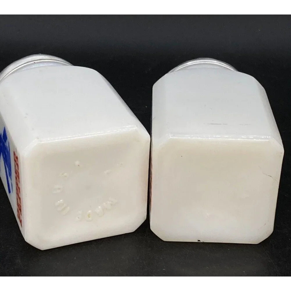Tipp City Salt and Pepper Shaker Milk Glass Sailboats Dutch Windmill Mixed Set